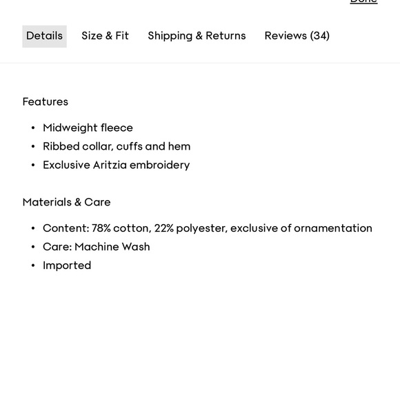 Aritzia Black Crewneck Fleece Sweatshirt - Picture 2 of 2